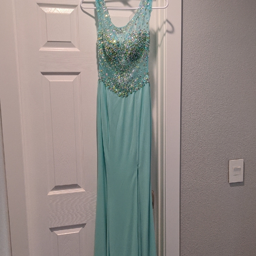 Elegant Aqua Maxi Dress